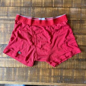 Lacoste Red Men's Cotton Boxer Briefs with Crocodile Logo